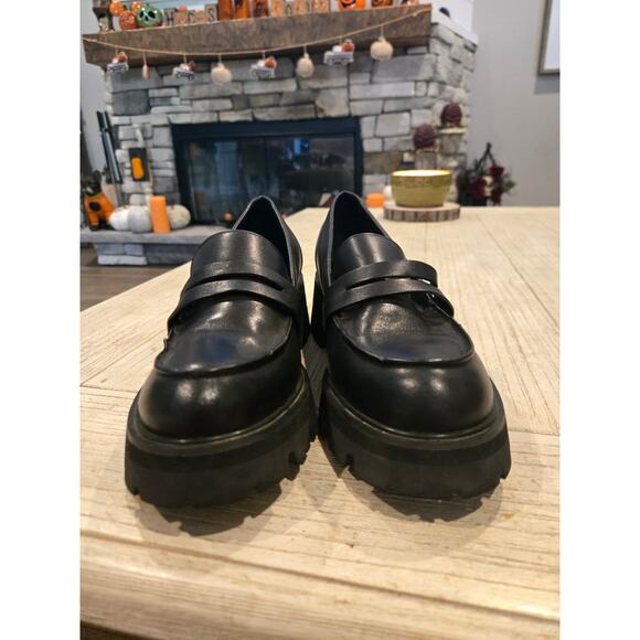 Marc Fisher LTD Latika Women's Black Slip-On Lug Sole Loafers Size 9M - Picture 3 of 9